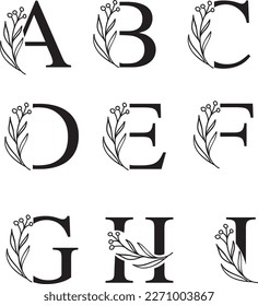 Vector de diseño de logotipo de letras florales