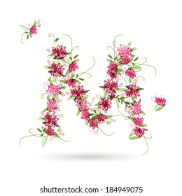 Floral letter M for your design