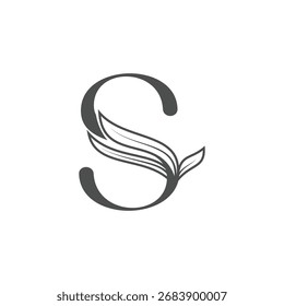 Letra Floral Monograma Design de logotipo