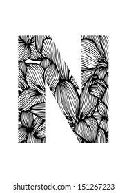 Floral letter N