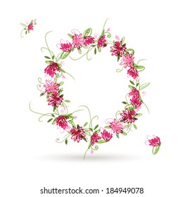 Floral letter O for your design