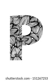 Floral letter P
