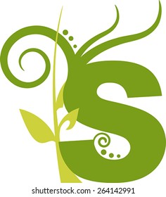 Floral letter S from the alphabet