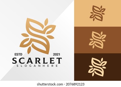 Floral Letter S Logo Design Vector Template