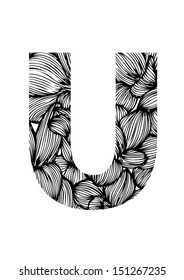 Floral letter U
