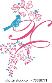Floral  letter X