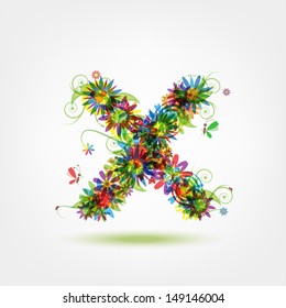 Floral letter for your design