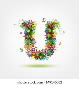 Floral letter for your design