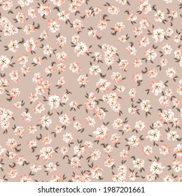 Blumenfreude-Muster. Pflanzenhintergrund für Mode, Tapisserien, Drucke. Modernes Blumendesign perfekt für Mode und Dekoration