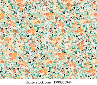 Floral liberty pattern. Plant background for fashion, tapestries, prints. Modern floral design perfect for fashion and decoration