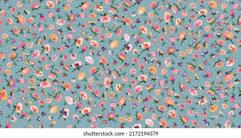 Floral liberty pattern. Plant background for fashion, tapestries, prints. Modern floral design perfect for fashion and decoration