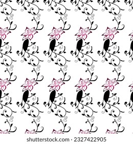 Floral liberty pattern. Plant background for fashion, tapestries, prints. Modern floral design perfect for fashion and decoration