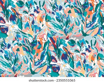 Floral liberty pattern. Plant background for fashion, tapestries, prints. Modern floral design perfect for fashion and decoration