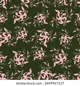 Floral liberty pattern. Plant background for fashion, tapestries, prints. Modern floral design perfect for fashion and decoration