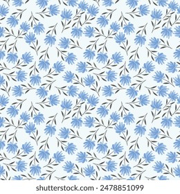 Floral liberty pattern. Plant background for fashion, tapestries, prints. Modern floral design perfect for fashion and decoration
