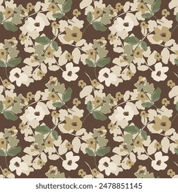 Floral liberty pattern. Plant background for fashion, tapestries, prints. Modern floral design perfect for fashion and decoration