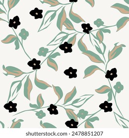 Floral liberty pattern. Plant background for fashion, tapestries, prints. Modern floral design perfect for fashion and decoration