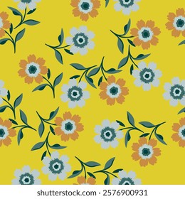 Floral liberty pattern. Plant background for fashion, tapestries, prints. Modern floral design perfect for fashion and decoration