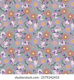 Floral liberty pattern. Plant background for fashion, tapestries, prints. Modern floral design perfect for fashion and decoration