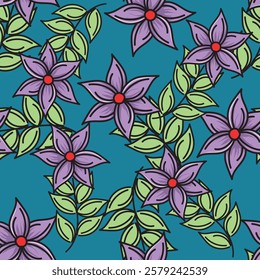 Floral liberty pattern. Plant background for fashion, tapestries, prints. Modern floral design perfect for fashion and decoration