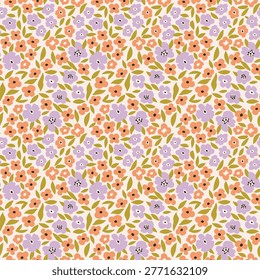Floral liberty pattern. Plant background for fashion, tapestries, prints. Modern floral design perfect for fashion and decoration