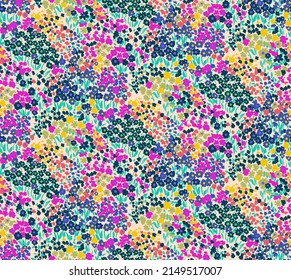 Floral liberty pattern. Small floral background for fashion, tapestries, prints. Modern floral design perfect for fashion and decoration