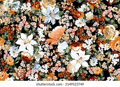 Floral liberty pattern. Small floral background for fashion. Modern floral design perfect for fashion and wedding decoration