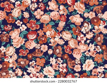 Floral liberty pattern. Small floral background for fashion. Modern floral design perfect for fashion and wedding decoration