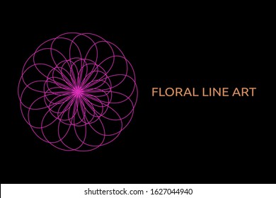 floral light line art abstract