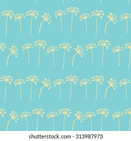 Floral light sea blue pattern seamless in vector 