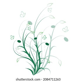 Verde de cal floral, verde forestal y verde esmeralda, ilustración vectorial, floral vectorizada.