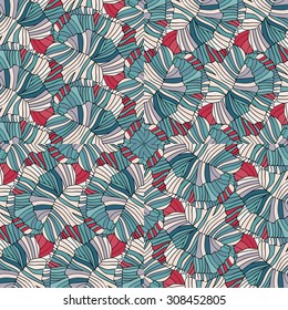 Floral line art abstract pattern. Swirl flower petals background. 