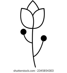 Floral line art. Design element with floral theme.