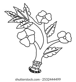 
Blumen Linie Kunst Blumen Elemente