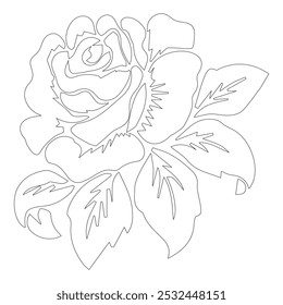 Floral Line Art Elementos de flores