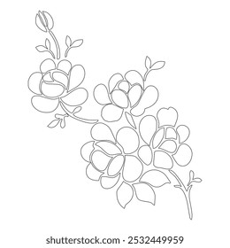 
Floral Line Art Elementos de flores