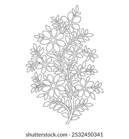 
Elementos florais da flor da arte da linha