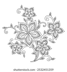
Floral Line Art Flower  Elements