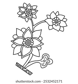 
Floral Line Art Flower  Elements