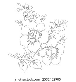 
Floral Line Art Elementos de flores