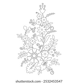 
Floral Line Art Flower  Elements