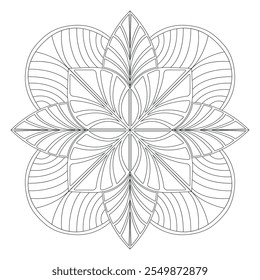 floral, line art, mandala, intricate, symmetrical, pattern, botanical, decorative, lotus, geometric, flower, petal, 