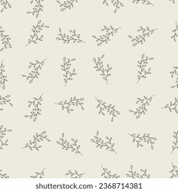 Floral line art seamless pattern. Suitable for backgrounds, wallpapers, fabrics, textiles, wrapping papers, printed materials, and many more.