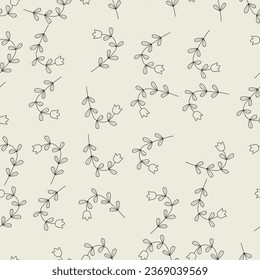 Floral line art seamless pattern. Suitable for backgrounds, wallpapers, fabrics, textiles, wrapping papers, printed materials, and many more.