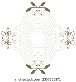 floral and line decoration isolated on white background
