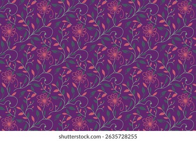 floral line drawing seamless pattern in abstract sketch style for wrapping paper bedsheet cover and home textile


