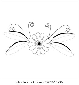 Floral, diseño vectorial de icono de línea e ilustración con trazo editable
