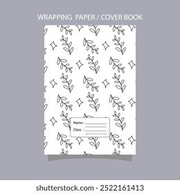 floral line kawaii on cover book student school