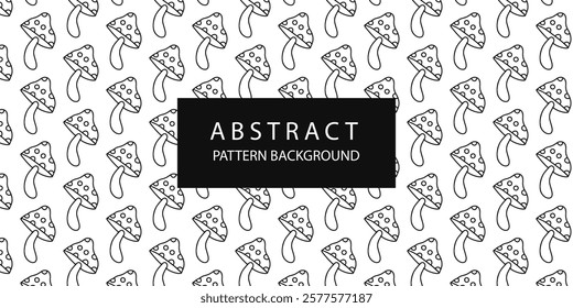 floral line, mushroom, ribbon line pattern background