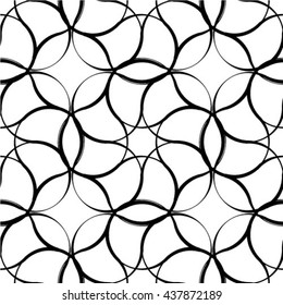 Floral line seamless pattern. Geometric classical antique ornament. Ornamental stylish background. Abstract stripe tile texture